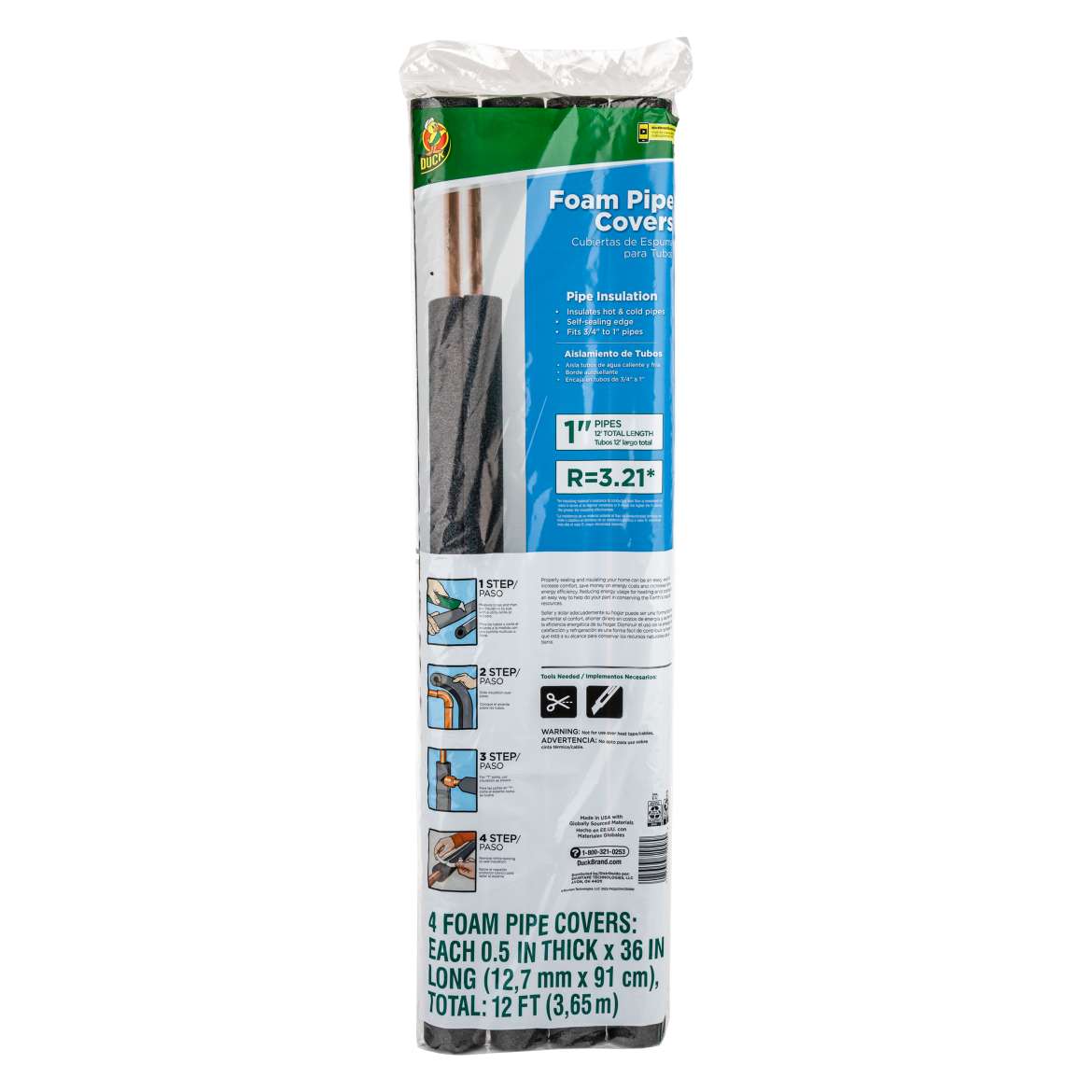 Duck® Brand Foam Pipe Cover - 12 ft. long (fits 1 in. pipes)