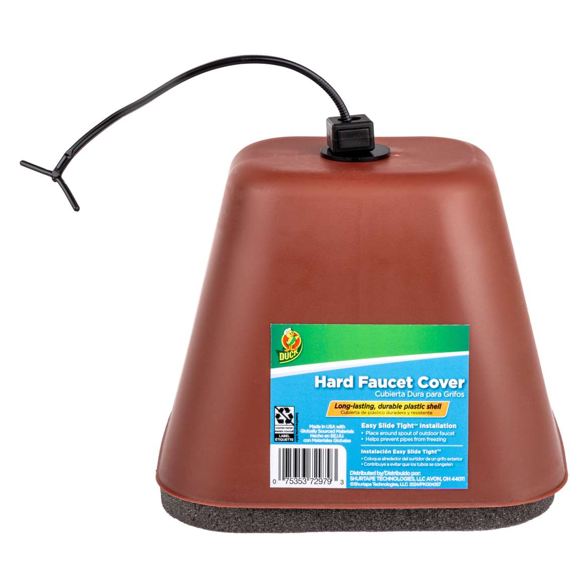 Duck® Brand Hard Faucet Cover - Brick, 5.25 in. x 6.5 in. x 5.25 in.