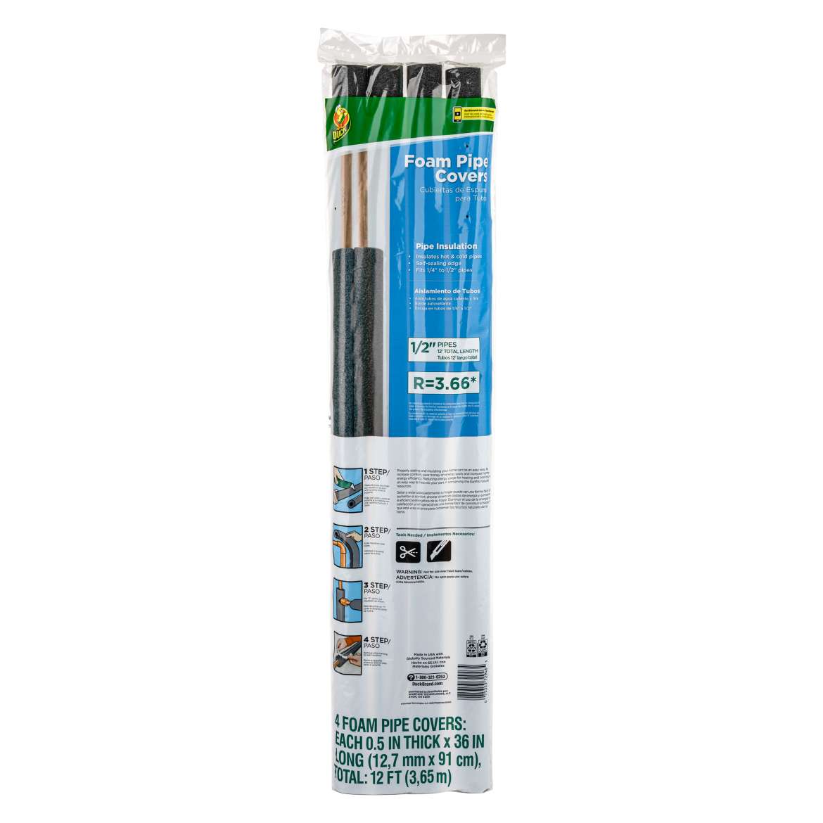 Duck® Brand Foam Pipe Cover - 12 ft. long (fits .5 in. pipes)