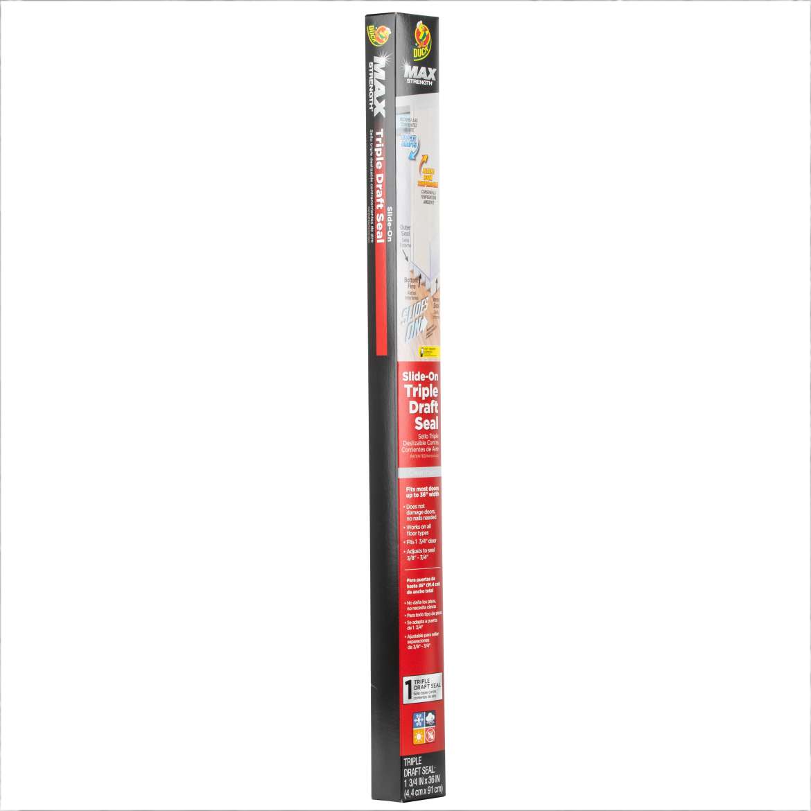 Duck® MAX Triple Draft Seal - Clear, Fits up to 36 in. wide