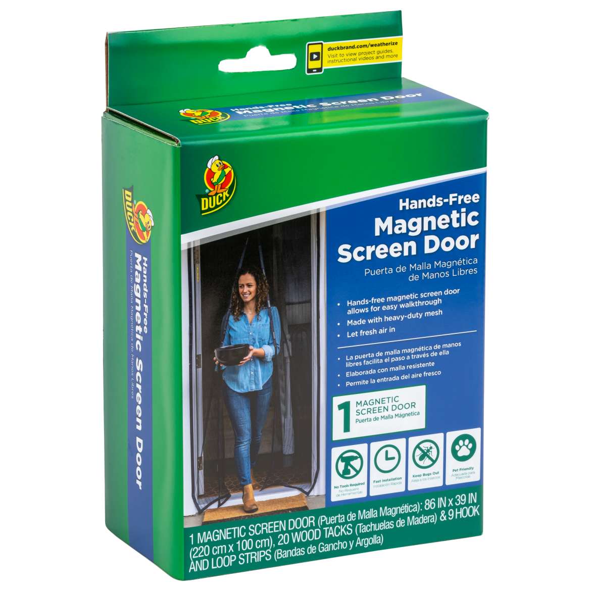 Duck® Hands-Free Magnetic Screen Door - 86 in. x 39 in.