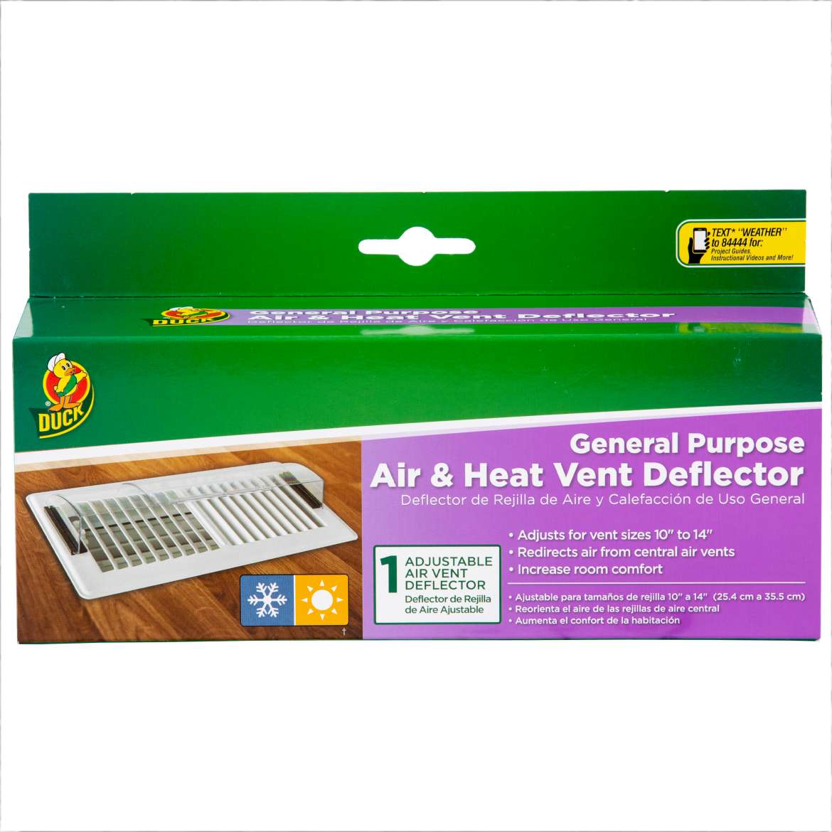 Duck® Brand Air Deflector - Clear, Adjusts from 10 in. - 14 in.